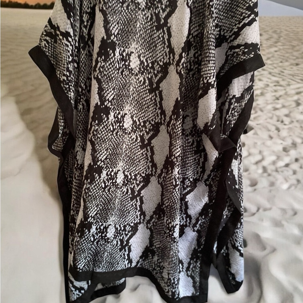 Black and white snake skin cover-up